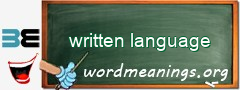 WordMeaning blackboard for written language
